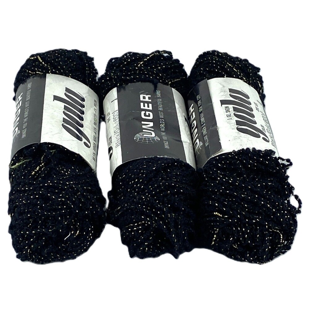 Unger Gala Yarn - 1 oz - Black/Gold - Italy- Price is per skein